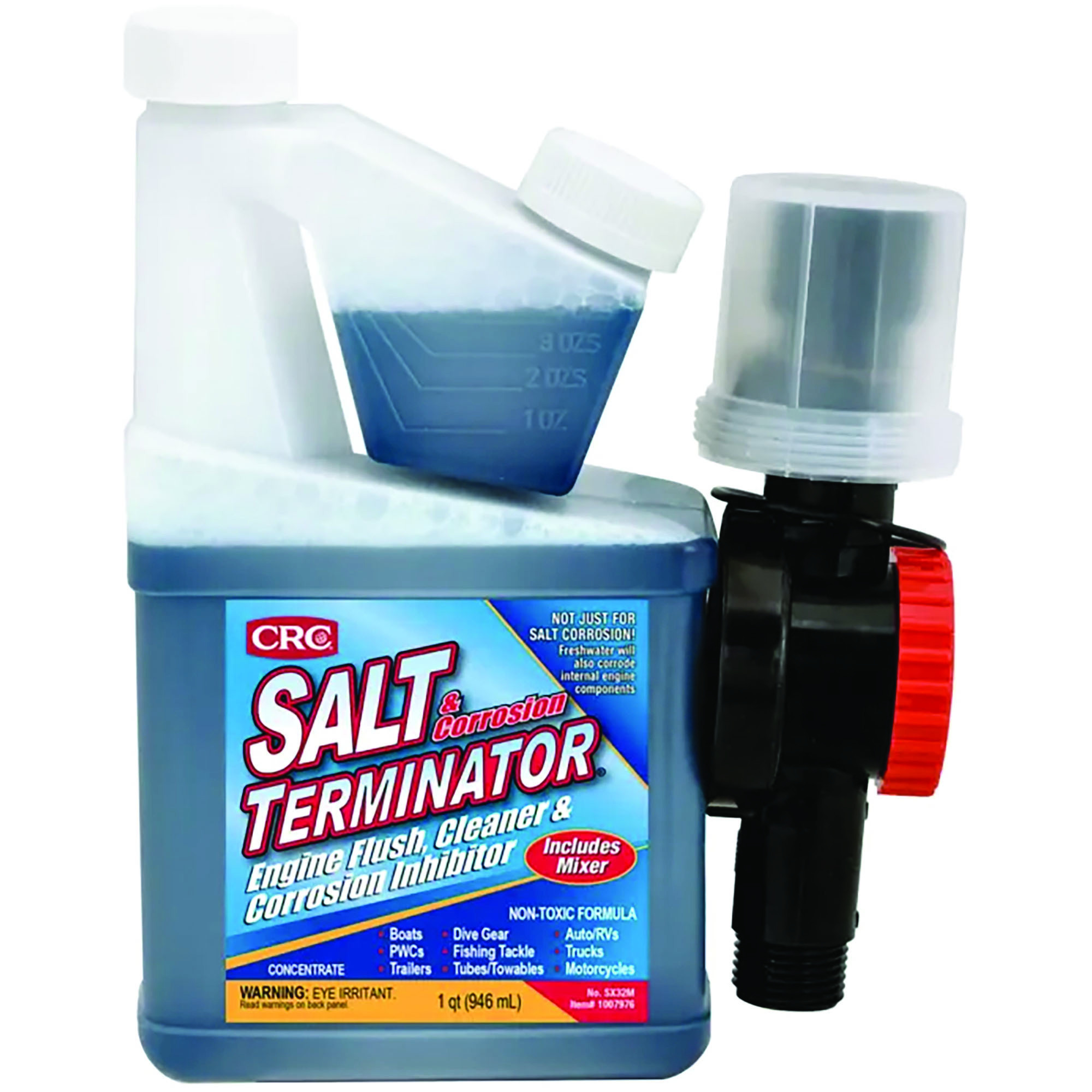 CRC Industries Salt Terminator Engine Flush, Cleaner & Corrosion Inhibitor — 1 Gallon with Mixer, Marine & Road Salt Protection, Model# CRCSX128